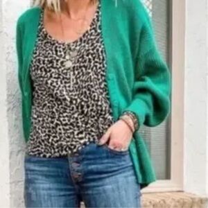 CABI Knotty Tank Leopard Print Sz M #5759 NWOT